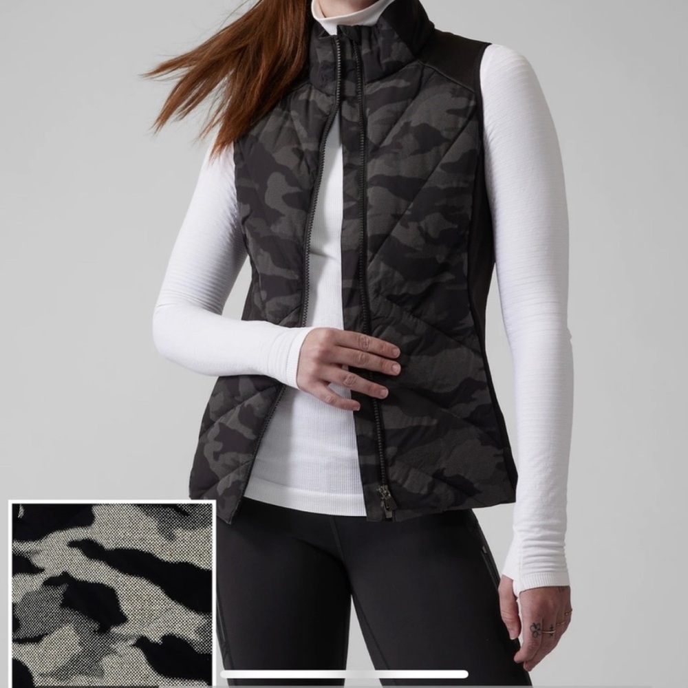 Athleta Inlet Reflective Vest S Camo Lux Black New Without Tag
